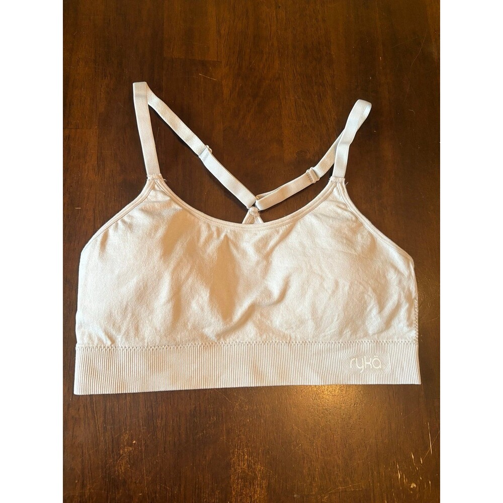 Sports bra women's light grey removable padding racerback adjustable straps nwot